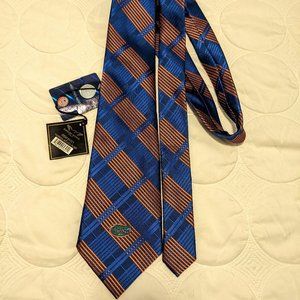 NWT Men's UF Florida Gators Orange & Blue Plaid Eagles Wings Necktie